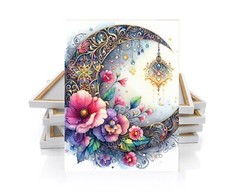11×14 Jeweled Moon Canvas Print Wall Art