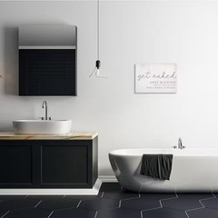 12 In. X 18 In. «Get Naked This Is a Half Bath Wood Look Typography Wall Plaque