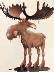 Chocolate Moose Mousse Poster Chewie Newgett Vintage 14×21”