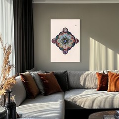 Mandala 105 by Carl Jung Classic Painting Print on Framed Canvas Wall Art
