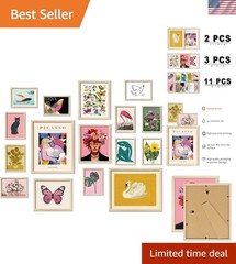 Framed Eclectic Wall Art Set – 16 Stunning Prints for Vibrant Living Spaces