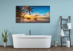 Sunset Beach Palm Trees Canvas Painting Home Decor Poster Mural24″x36″DIY Framed