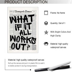 Retro Black And White Newspaper Poster What If It All Works 8x12in Unframed