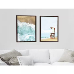 Sylvie Coastal Framed Canvas Wall Art 24 In. X 18 In. (Set of 2)