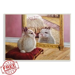 Stupell Industries Rabbit Mirror Love Bunny Art 15″L x 10″W