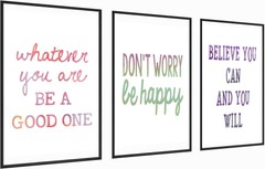 3 Piece Canvas Frame Inspirational Quotes Wall Art Posters Painting Office Decor