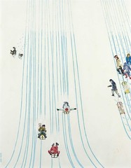 John Falter : Sledding Hill : Mid-Century Winter Americana Scene Art Print