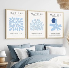 3Pcs Blue Coastal Wall Art Prints Coastal Granddaughter Aesthetic Wall Decor …