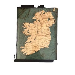 WoodChart Framed Ireland Map Print Wood Beige Green Black 16×12″ Modern Art