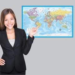 2 Pack – Laminated World Map & US Map Poster Set – Wall Chart Map of the World