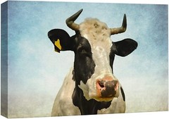 12″x18″-Rustic Decor Cow Wall Art Farmhouse Canvas Print