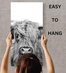 High-Resolution Highland Cow Canvas Art 3 Piece 24×36″ Western Living Room
