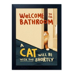 Framed Funny Bathroom Wall Art Welcome to the Bathroom Painting Artworks for …