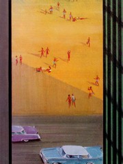 1960s Chicago Lake Michigan Vintage Style Airline Travel Poster – 24×36