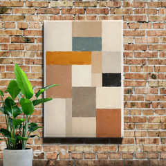 Impasto Geometric Blocks Abstract Wall Art Print Palette Knife Texture