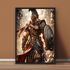 Spartan Roman Warrior Art Poster Print – No Frame