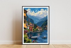 Lake Como Travel Print – Italy, Lake Como Poster, Italy Poster, Travel Wall Art