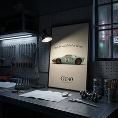 Ford GT40 Poster – Car Poster, Le Mans Racing, Vintage Motorsport Wall Art