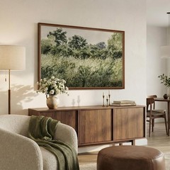 Large Framed Vintage Wall Art, Modern Farmhouse Green Botanical Landscape Can…