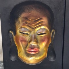 Wall Art Set Of 2 Blk/gold Buddha faces Negative Space LQQK Philippines