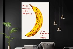 David Shrigley Ripe Banana Art Print | Mounted Canvas | Framed Canvas |Acrylic