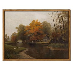 raiqtols Floating Framed Vintage Monet Canvas Wall Art 8×10 inch Art Garden