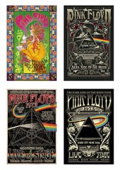 Pink Floyd – 4 Piece Music Poster Set (Tour Promo Posters) (Size: 24 x 36″ each)