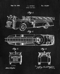 Set of 6 Firefighter Patent Wall Art Prints 8×10 in. Gift Idea for Firemen Decor