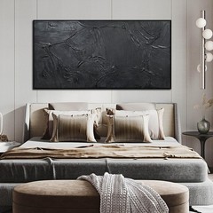 Black Abstract Wall Art Canvas Large Modern Living Room Bedroom Office Decor