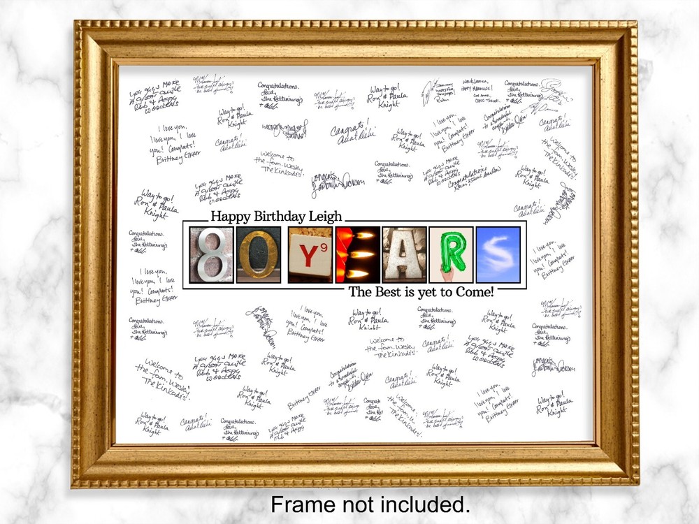 80 Years Old Guestbook Sign, 80 Years Guestbook Print, 80th Birthday Guest Book