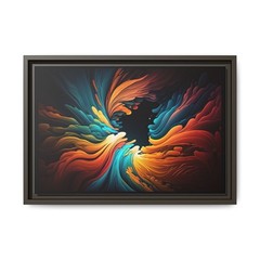 Abstract Art Smears Painting Floating Framed Canvas Art, anyroom made USA