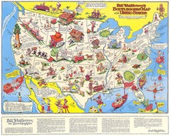 Bootleggers’ Map Of The United States – 1944 – Pictorial Map Poster