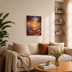 Alptiny Beach Wall Art Canvas Wall Art, 12×16 Framed Wall Art Ocean Sunset Wa…