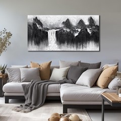 Waterfall Wall Decor for Dining Room Mountain Canvas Wall Art for Bedroom Bla…