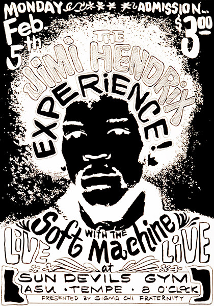 Jimi Hendrix Experience – Soft Machine – Sun Devils Gym – 1968 – Poster