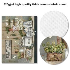 Dazzlewall Rustic Farmhouse Kitchen Wall Art 16″L x 12″W, Cookware