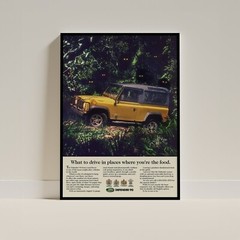 Land Rover Defender Advert Retro Automotive Poster Car , Poster Decor