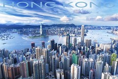 Decoration interior design Poster.Travel Wall art Decor.Hong Kong City.4300j