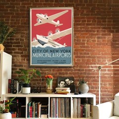 New York – Municipal Airports – 1932 Retro Travel Poster
