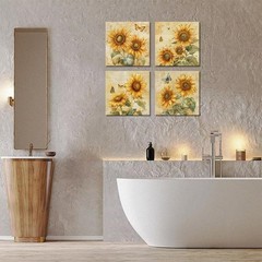 Yellow Sunflower Floral Painting Bundle