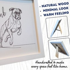 Personalized Laser Engraved Beauceron Dog Portrait on Wood in Frame Handcrafted