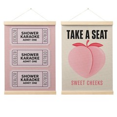 Sweet Cheeks Pink Peach Bathroom Poster Hanger Frame, Peach Bathroom Decor, T…