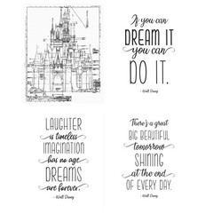 Inspirational Walt Disney Quote Prints, 4 (8×10) Unframed Photos, Wall Art De…