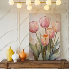 Wall Art Pastel Tulip Bouquet Canvaselegant Spring