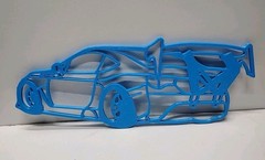 Subaru BRZ Wall Art Desk Man Cave Blue Outline Spoiler 9-1/2″ X 3-1/2″