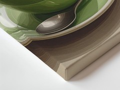 Vintage Matcha Latte Canvascreamy Green Ceramic Cup Art Wall Art