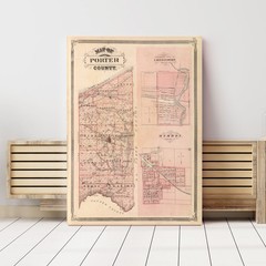 Old Map of Porter County, IN 1876 – Vintage Indiana Art