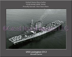 USS Lexington CV 2 Personalized Canvas Ship Photo Print Navy Veteran Gift