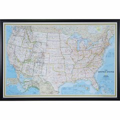 Craig Frames Classic United States Push Pin Travel Map with Pins – 24 x 36