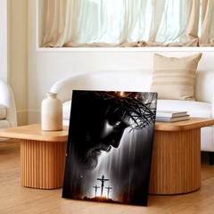 Wall Art Jesus Christ Crown of Thorns Crucifixion Religious Canvas Print Decor